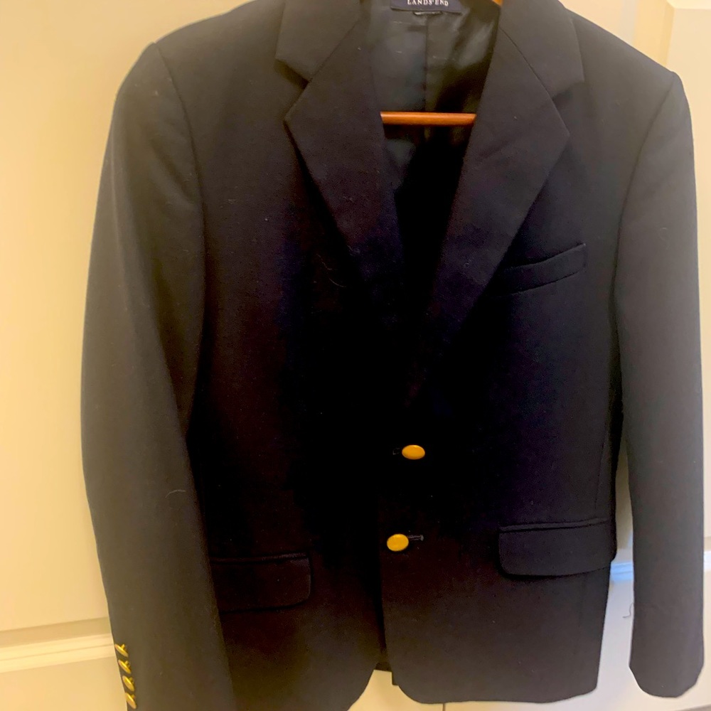 Landsend Navy Blazer with Gold Buttons.  Fits like US 6
